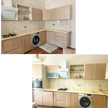 mətbəx pərdələri: Metbex mebeli. 750azn. ölçü 420/180. üzeri tokme mermer üzerinde