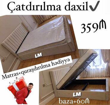 krovatlar: İkinəfərlik _*TAXT*_ _*SİFARİŞLƏ VƏ YENİ*_ Qiymət : *359₼* Ölçü