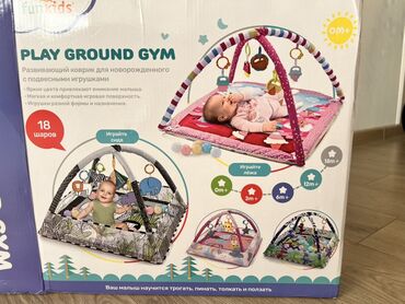 игрушки для новорождённых: Развивающий коврик-манеж FunKids Play Ground Gym для новорождённых с