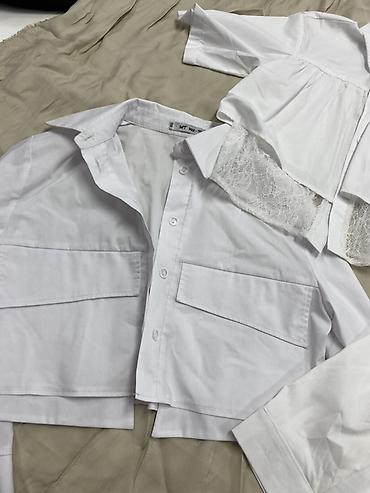 школьники ххх: Блузка, Хлопок, Однотонный, Укороченная модель — 2