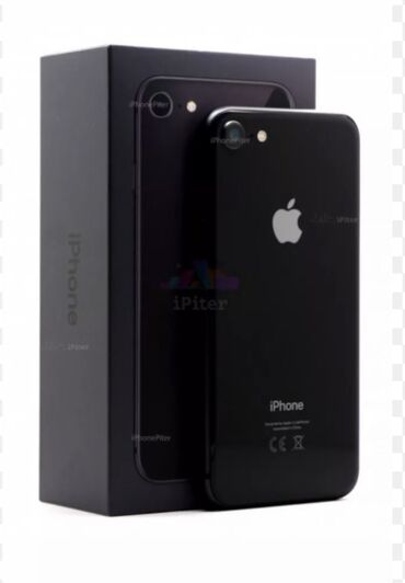 iphone 8 бишкек: IPhone 8, Колдонулган, 256 ГБ, Кара, Заряддоочу түзүлүш, Каптама, Кабель, 100 %