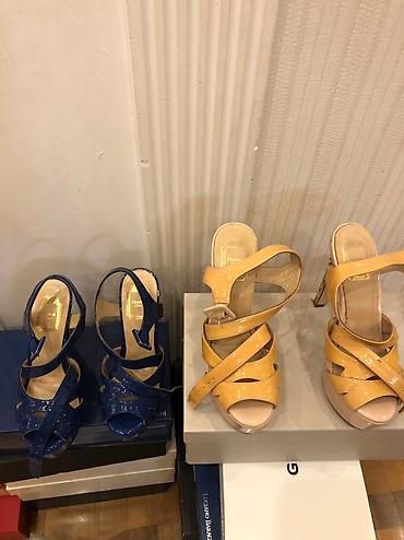 Basanoşka və səndəllər: Dior, Ölçü: 35, rəng - Göy, İşlənmiş — 3