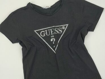 czarne zamszowa spódniczka: T-shirt, Guess, XL, stan - Bardzo dobry