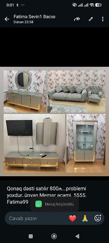 Qonaq dəsti satılır 800₼. problemi yoxdur. ünvan Memar əcəmi. 5555 lalafo.az -da Qonaq dəsti satılır 800₼. problemi yoxdur. ünvan Memar əcəmi. 5555