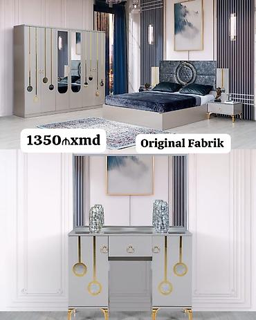 kunc divan metbex: Yataq otağı dəsti – Original Fabrik Tərkib: - 4 qapılı şkaf: güzgülü — 1