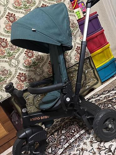 Детские велосипеды: Детский трёхколесный велосипед с сиденьем тёмно-зелёного цвета и — 7