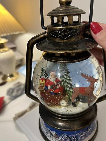 advent calendar satışı: Vintage üslubunda Yeni il dekoru – fənər formalı qar kürəsi - Dizayn — 3