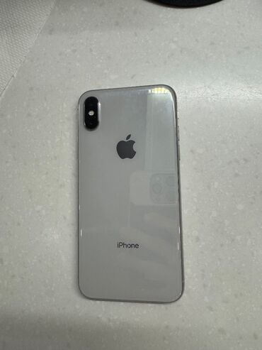 Apple iPhone: IPhone X, 64 GB, White Titanium, Barmaq izi, Face ID