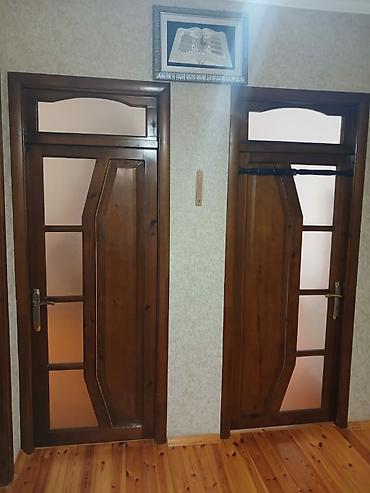 col qapilari satisi: Taxta otaq qapıları dəsti - Material: tam ağac (rəng: tünd qəhvəyi) — 1