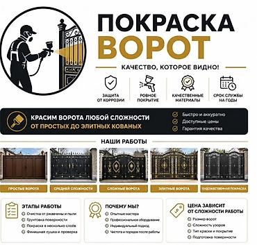 покраска ворот фото: Покраска ворот, Больше 6 лет опыта — 1