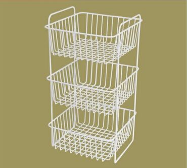 Digər qab-qacaq və mətbəx ləvazimatları: Meyvə-tərəvəz yiğmaq uçun polkalar 3 mertebe tekerli ve 4 mertebe — 20