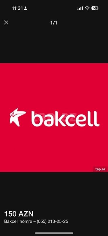 SİM-kartlar: Nömrə: ( 055 ) ( 552132525 )
