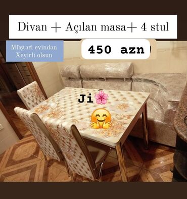 Divan və masa dəstləri: Künc divan və masa desti yeni