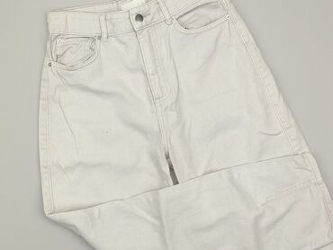 spodnie jeans w kwiaty: H&M, XS (EU 34), condition - Good