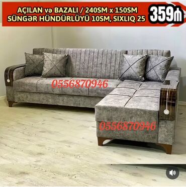 Divanlar: Künc divan, Yeni, Açılan, Bazalı, Parça, Şəhərdaxili pulsuz çatdırılma — 23