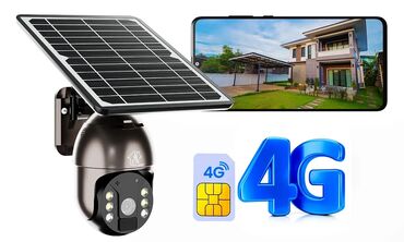 Dinamiklər və musiqi mərkəzləri: Kamera 4g sim kartli solar 360° smart kamera 3mp full hd 64gb yaddaş