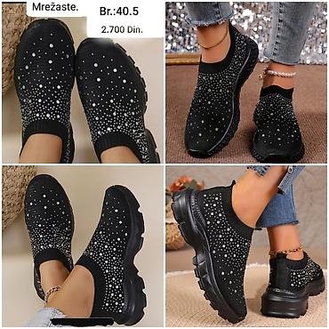 sergio tacchini motion m: Mrežaste ženske patike – slip-on model - Boje: bela i crna - Ukras — 6