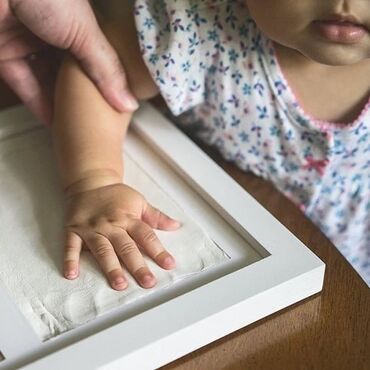 детские ходунки: Слепок отпечатки набор с рамкой Картина с отпечатками вашего малыша🥰