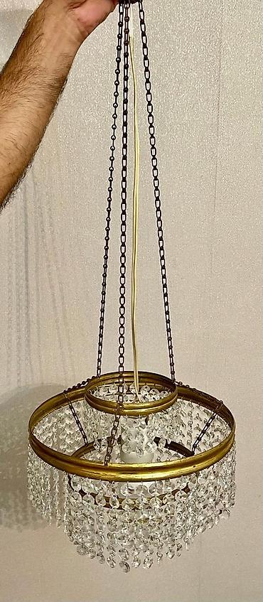 xrustal lustra: Çılçıraq, 1 lampa, Xrustal — 4