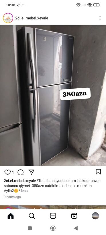 Yemək hazırlamaq üçün texnika: 2 qapılı Toshiba Soyuducu Satılır
