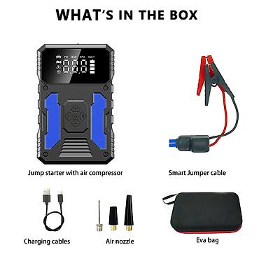 Jump Starter + təkər nasosu 4-ü 1-də (8000 mah) Charging Output USB-C lalafo.az -da — 6 Jump Starter + təkər nasosu 4-ü 1-də (8000 mah) Charging Output USB-C — 6