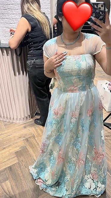 vecerni don: Zərif ziyafət/gecə geyimi - Model: A-kesim, yerə qədər uzun, yüngül — 1
