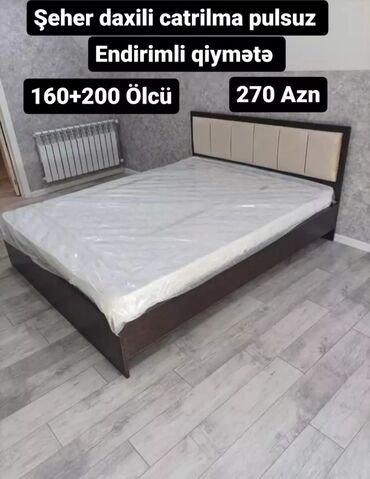софа кровать: Двуспальная кровать, Без подьемного механизма, Бесплатный матрас, Без выдвижных ящиков, Азербайджан, Ламинат простой