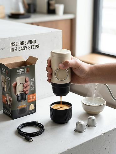 Описание товара WACACO Minipresso NS2 — портативная ручная кофемашина