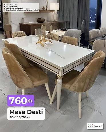 Ev və bağ: Məhsul: Masa Dəsti - Mexanizm: Açılan - Ölçü: 90×160/200 sm (uzadıla — 1