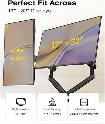 monitor arm: Monitor ARM NB Ergonomic A5C Dual - iki monitor üçün nəzərdə tutulmuş — 3