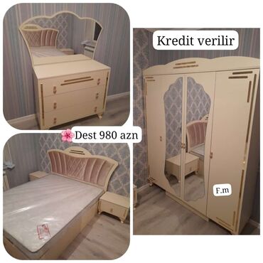 saloglu mebel instagram: Двуспальная кровать, Шкаф, Трюмо, 2 тумбы, Турция, Новый