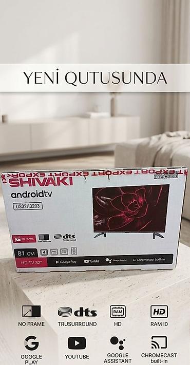 a 81: SHIVAKI Android TV US32H3203 – 81 sm (32") HD TV qutusunda. Android — 1