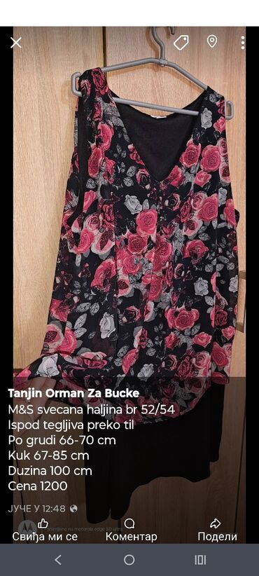 Topovi: Pretty Woman, 5XL (EU 50), Cvetni, bоја - Crna — 17