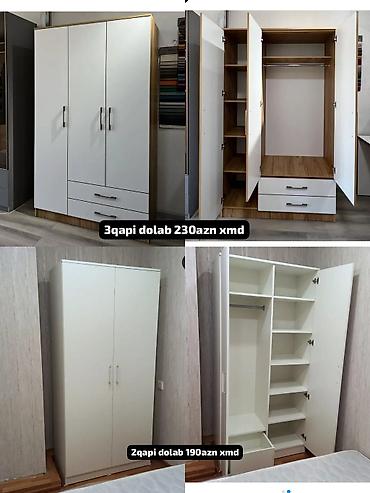 Məhsul: Geyim şkafları Model 1: 3 qapılı dolab – 230 AZN - Rəng: ağ
