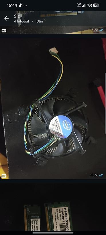 Комплектующие для ПК: Videokart: GIGABYTE və Prosessor soyuducusu: Intel stok cooler 2si bir — 2