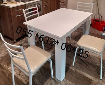 Masa və oturacaq dəstləri: Mətbəx üçün, Yeni, Açılmayan, Kvadrat masa, 4 stul — 13