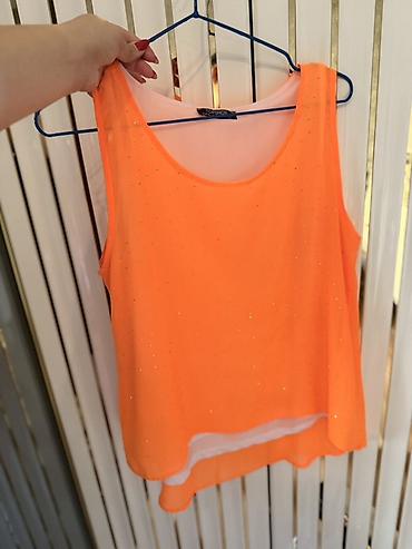 üst geyimləri: Neon narıncı rəngdə qadın bluz/maika - Brend: Topshop - Dizayn: Ön — 2