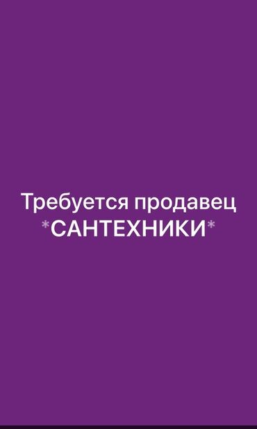 требуется сантехник: Если есть опыт в продаже сантехники. То вам к нам. Знание программы