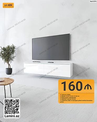 TV altlığı: Məhsul: Divara montaj olunan televizor altlığı - Ölçülər: Dərinlik 40 — 1