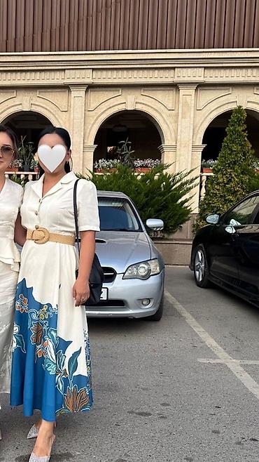 миди платье: Повседневное платье, Лето, Длинная модель, Платье-рубашка, L — 1