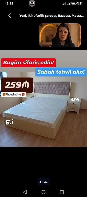 ortopetik: Yeni, İkinəfərlik çarpayı, Bazasız, Matras ilə, Siyirməsiz — 3