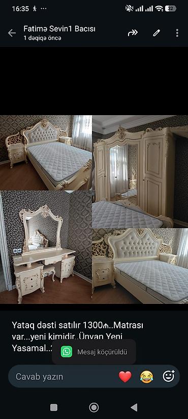 Yataq dəsti satılır 1300₼. Matrası var. yeni kimidir. Ünvan Yeni lalafo.az -da Yataq dəsti satılır 1300₼. Matrası var. yeni kimidir. Ünvan Yeni