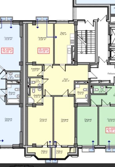 псо сдан: 3 комнаты, 130 м², Элитка, 6 этаж, ПСО (под самоотделку)