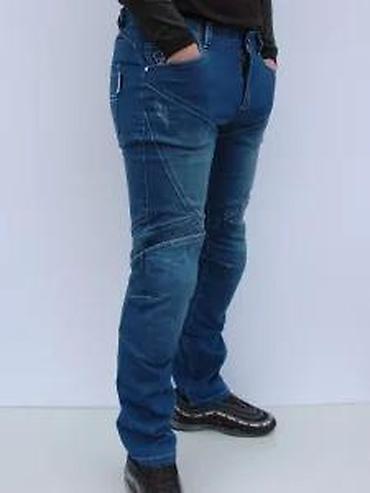 Farmerke: Muške jeans pantalone – biker/karirano šivenje - Model: slim/straight — 16