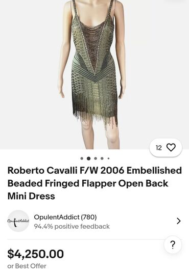 Haljine: Roberto Cavalli S (EU 36), bоја - Maslinasto zelena, Večernji, maturski, Kratkih rukava — 3