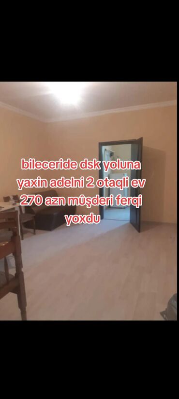 kiraye evler bileceri 2023: 60 kv. m, 2 otaqlı, Kombi, Qaz, İşıq