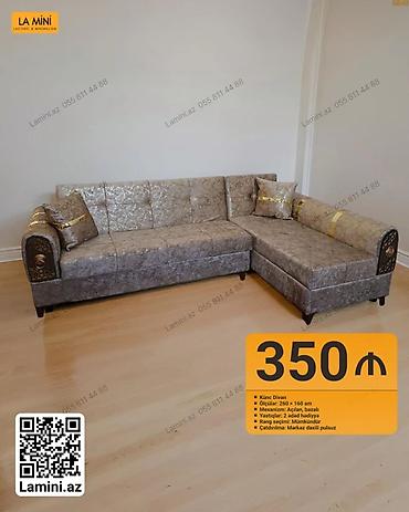 Künc divan – La Mini - Ölçülər: 260 × 160 sm - Mexanizm: açılan