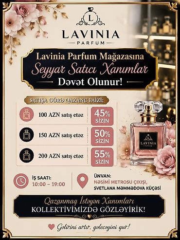 Satış məsləhətçisi tələb olunur, Yalnız qadınlar üçün, Gündəlik ödəniş lalafo.az -da Satış məsləhətçisi tələb olunur, Yalnız qadınlar üçün, Gündəlik ödəniş
