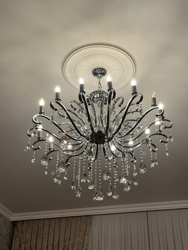 divar işıqları: Çılçıraq, 10 və daha çox lampa, Metal