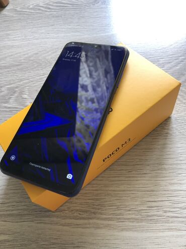 сотовый телефон fly ts114 black в Азербайджан | FLY: Xiaomi Poco M3 | 128 ГБ цвет - Синий | Кнопочный, Отпечаток пальца, Две SIM карты